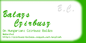 balazs czirbusz business card