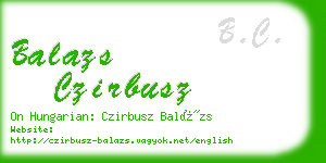 balazs czirbusz business card